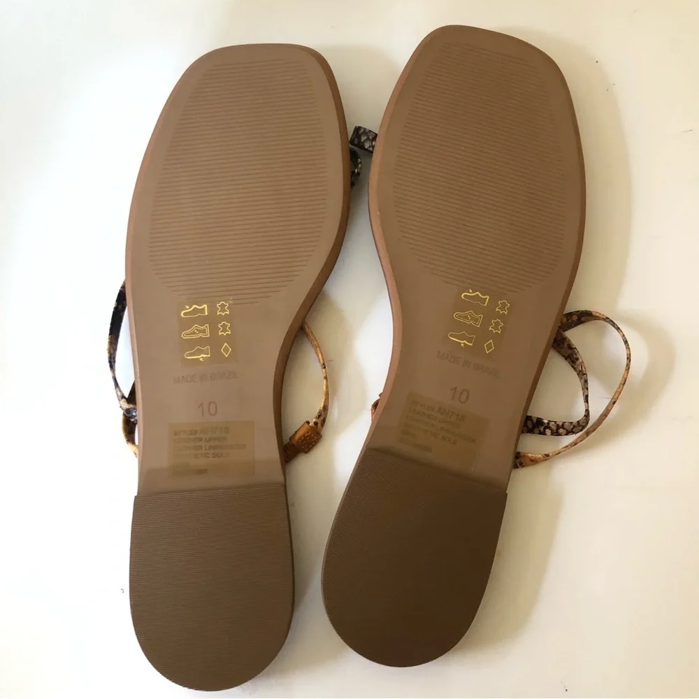 Madewell The Lyra Slide Sandal in Snake Embossed Leather Straps Size 10